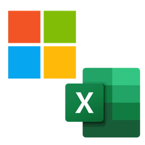 Microsoft and Excel logos
